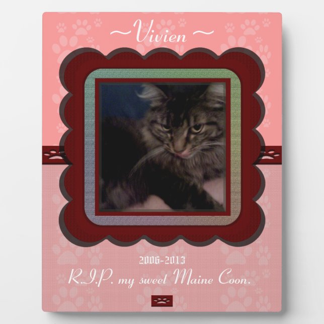 Placa Expositora Memorial de Mascota Personalizable  (Frente)