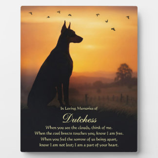 Placa Expositora Memorial de perro Dobie Doberman Pincher 