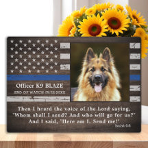 Memorial de Perros Policías Oficial Caído Policía 