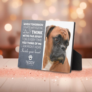 Placa Expositora Memorial del Mascota Gray Slate Recuerden a Dog