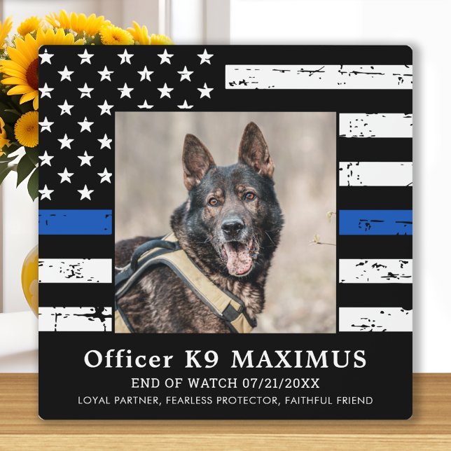 Placa Expositora Memorial del Perro Policía K9 de la Línea Azul Fin (Subido por el creador)