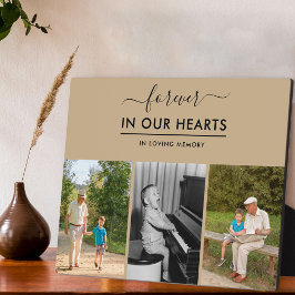 Placa Expositora Memorial Foto Beige Neutro Por Siempre en Nuestros