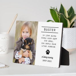 Placa Expositora Memorial fotográfico personalizado de Perro de mem