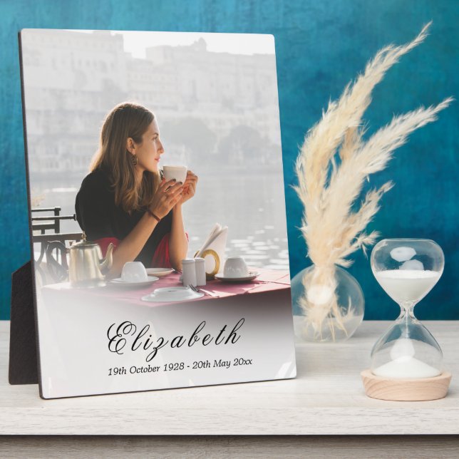 Placa Expositora Memorial Fúnebre En Cariñosa Memoria Foto (Lado)