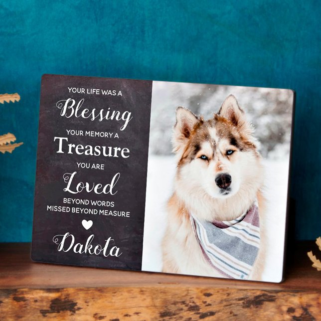 Placa Expositora Memorial Mascota personalizado Keepsake Dog Photo (Subido por el creador)