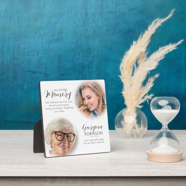 Placa Expositora Memorial moderno antes y después de la foto (in situ)