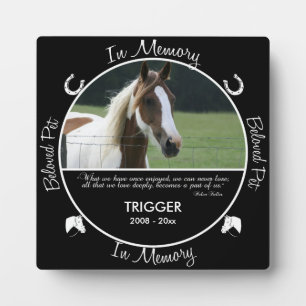 Placa Expositora Memorial - Pérdida de Caballo - Foto/Nombre Person