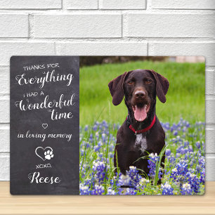 Placa Expositora Memorial Personalizado de Pérdida de Mascota Foto 