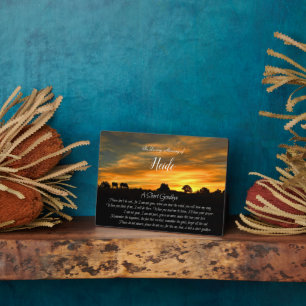 Placa Expositora Memorial Tributo Nombre Poema Espiritual Horse Sun