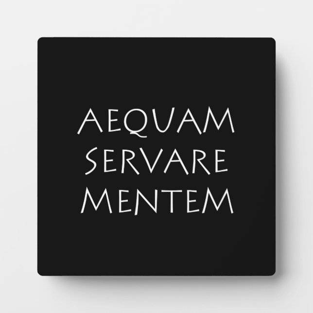 Placa Expositora Mentema de Aequam servare (Frente)