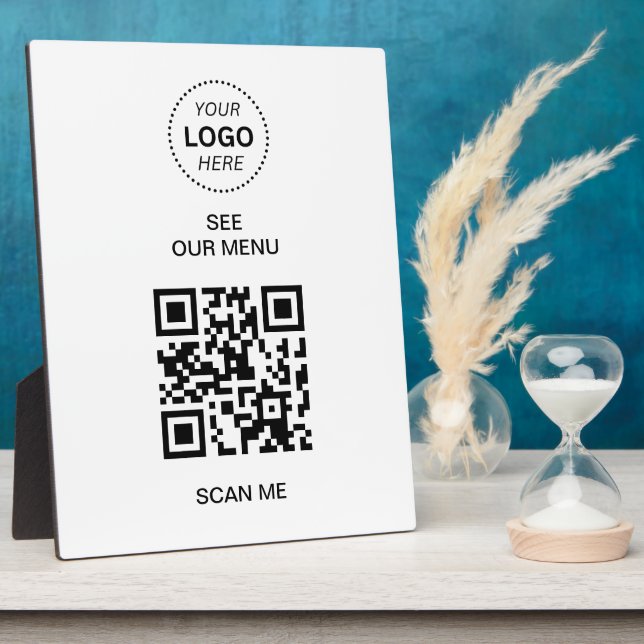 Placa Expositora Menú Código QR | Crear su propio modelo moderno si (Lado)