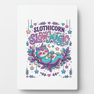 Placa Expositora Mercado Colorido de Magia Lenta Unicornio Slothico