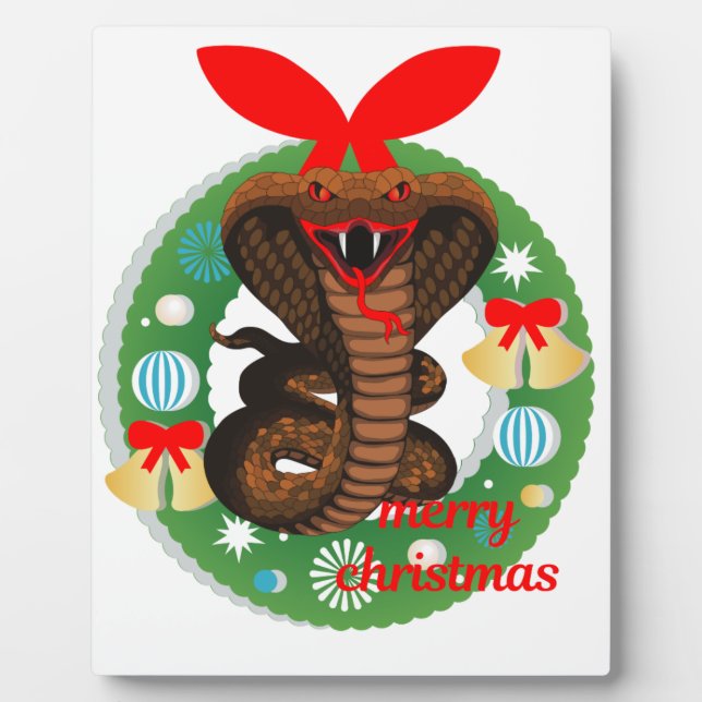 Placa Expositora merry christmas cobra snake (Frente)