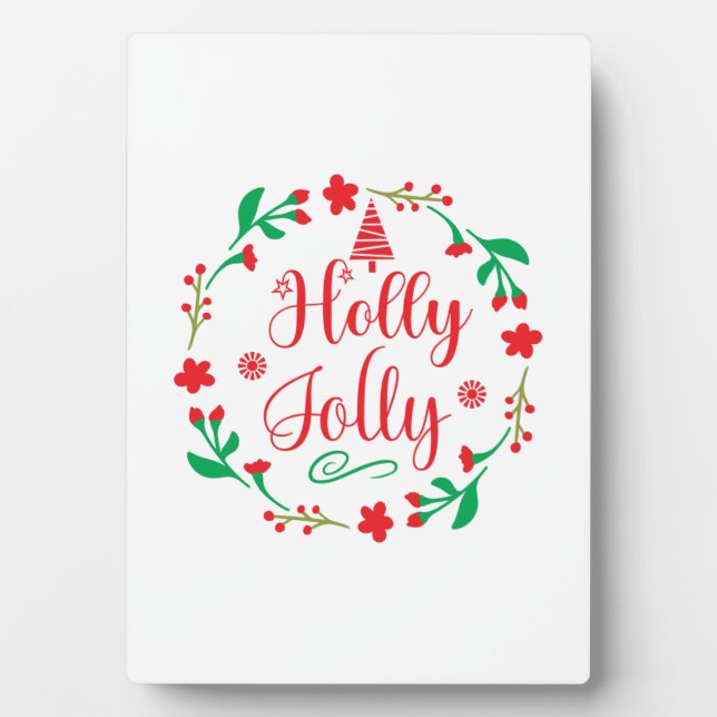 Placa Expositora Merry Xmas Holly Jolly (Frente)