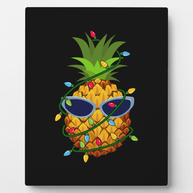Placa Expositora Merry Xmas Pineapple Christmas Tree Lights (Frente)