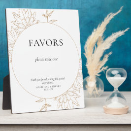 Placa Expositora Mesa de Favores Florales Golden Lineart