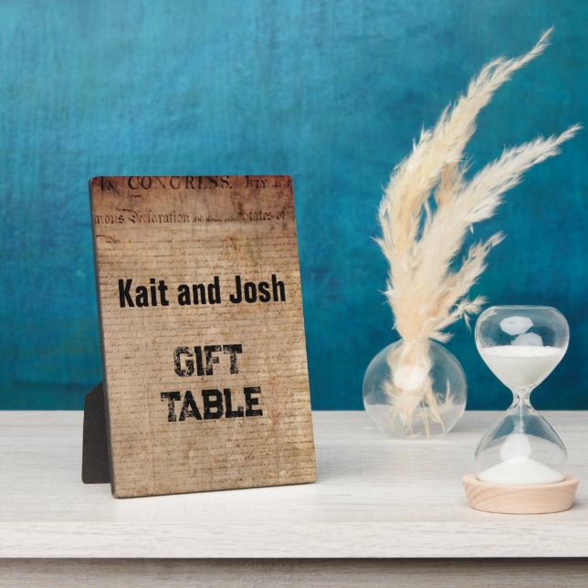 Placa Expositora Mesa de regalo de la Declaración de Independencia  (Lado)