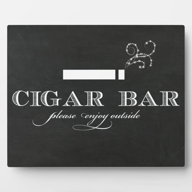 Placa Expositora Mesa de Rótulo Cigar Bar Easel (Frente)
