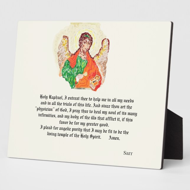 Placa Expositora Mesa Easel & Canvas : Archangels , Rafael (Lado)