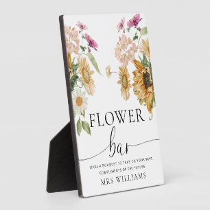 Placa Expositora Mews Sunflower Fall Flor Bar Rótulo