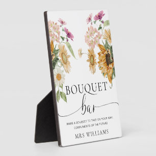 Placa Expositora Mews Sunflower Fall Floral Flor Bar Rótulo