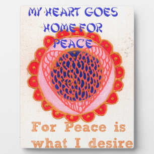 Placa Expositora "Mi corazón se va a casa por la paz"
