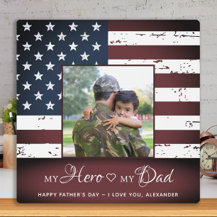 Placa Expositora Mi héroe Mi papá Ejército Padres Militares Foto de