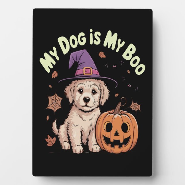 Placa Expositora Mi perro es mi Boo Halloween (Frente)