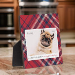 Placa Expositora Mi primera Navidad para siempre en casa Mascota fo<br><div class="desc">Este diseño simple y clásico está compuesto por tipografía de la síspera y agrega una foto de un mascota personalizado. "Mi primera Navidad en mi casa para siempre" adorna el diseño.</div>