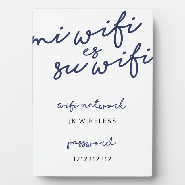 Placa Expositora Mi Wifi es Su Wifi (Frente)