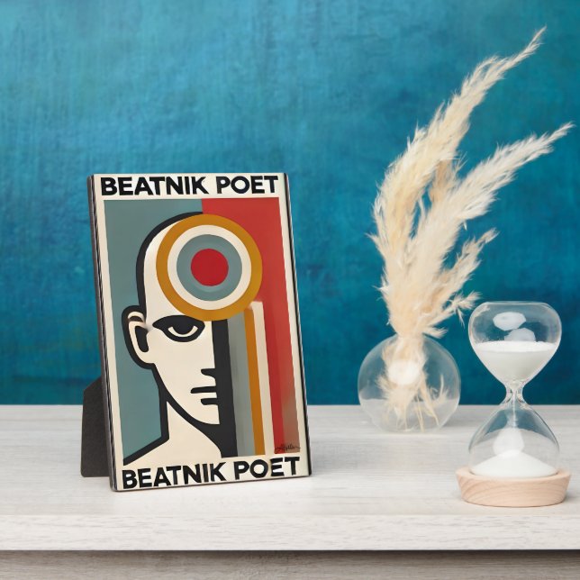 Placa Expositora Mid Century Modern Art Beatnik Poet (Lado)