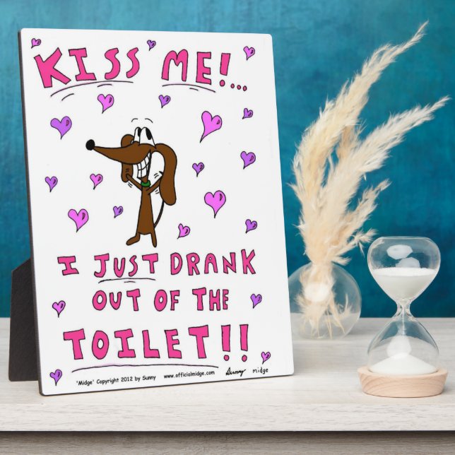 Placa Expositora Midge "KISS ME" Gracioso Plaque (Lado)