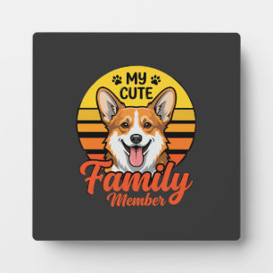 Placa Expositora Miembro de la familia Corgi adorable Amante de los