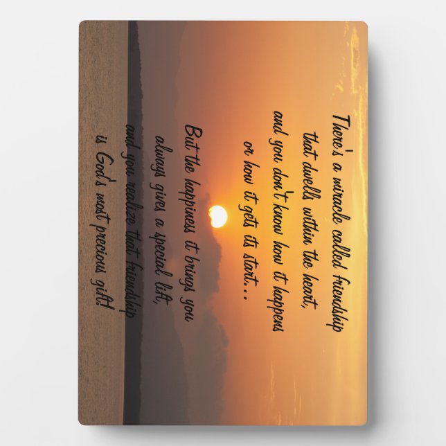 Placa Expositora Milagro de la amistad Poema Plaque (Frente)