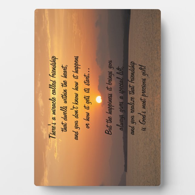 Placa Expositora Milagro de la amistad Poema Plaque (Frente)