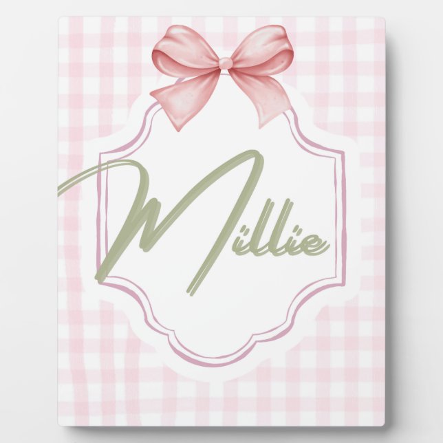 Placa Expositora Millie Baby Nursery Bow&Gingham (Frente)