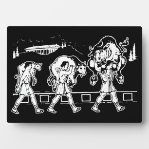 Placa Expositora Milo de Croton y el toro - Motivación del gimnasio