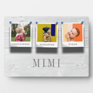 Placa Expositora Mimi Grandchildren nombra 3 madera de Collage de f