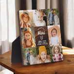 Placa Expositora Mimi We Love You Hearts Wood Collage de fotos<br><div class="desc">El Mimi We Love You Heart Modern Collage de fotos Plaque es un regalo conmovedor y personalizado que muestra tu amor por tu abuela. Esta placa de bonito diseño cuenta con un collage de fotos en forma de corazón que le permitirá añadir sus fotos familiares favoritas en un diseño moderno...</div>