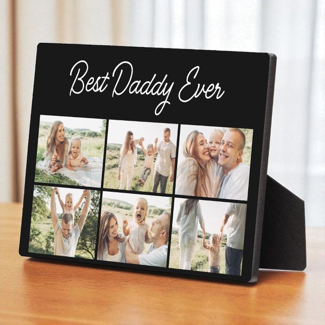 Placa Expositora Minimalist Best Daddy Ever Custom 6 Photo Collage (Subido por el creador)