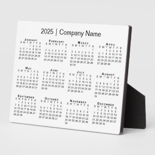 Placa Expositora Mínimo 2025 Calendario Nombre de empresa Escritori
