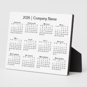 Placa Expositora Mínimo 2026 Calendario Nombre de empresa Escritori