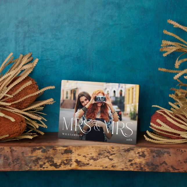 Placa Expositora Mínimo y moderno de los recién casados Sra. y Sra. (Lado)