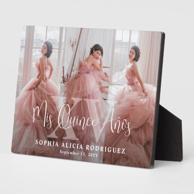 Placa Expositora Mis XV Años Quinceañera 3 Photo Collage Birthday (Lado)
