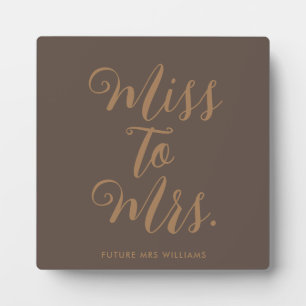Placa Expositora Miss a la señora Banner Modern Bridal Shower Prop