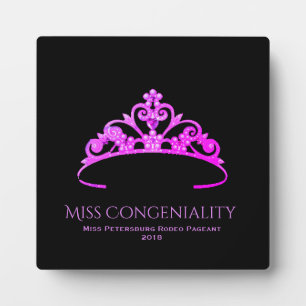 Placa Expositora Miss America Rodeo Crown Congeniality Plaque
