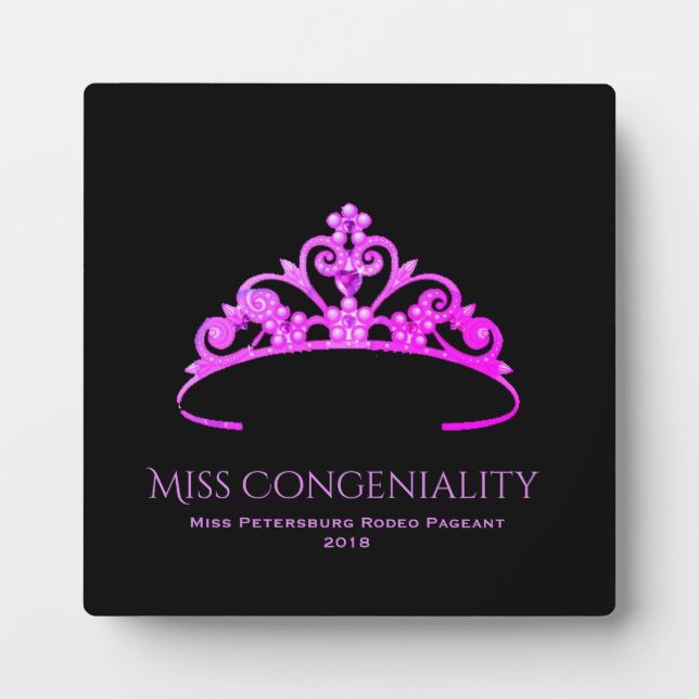 Placa Expositora Miss America Rodeo Crown Congeniality Plaque (Frente)