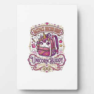 Placa Expositora Mochila de Unicornio Amigo Unicornio Diseño de Mer