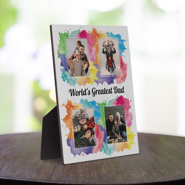 Placa Expositora Moda acuarela salpicar Collage de fotos Día del Pa (Subido por el creador)