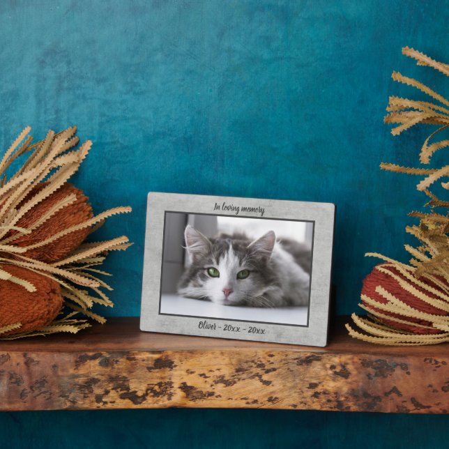 Placa Expositora Moda conmemorativa de un gato industrial foto Keep (Lado)